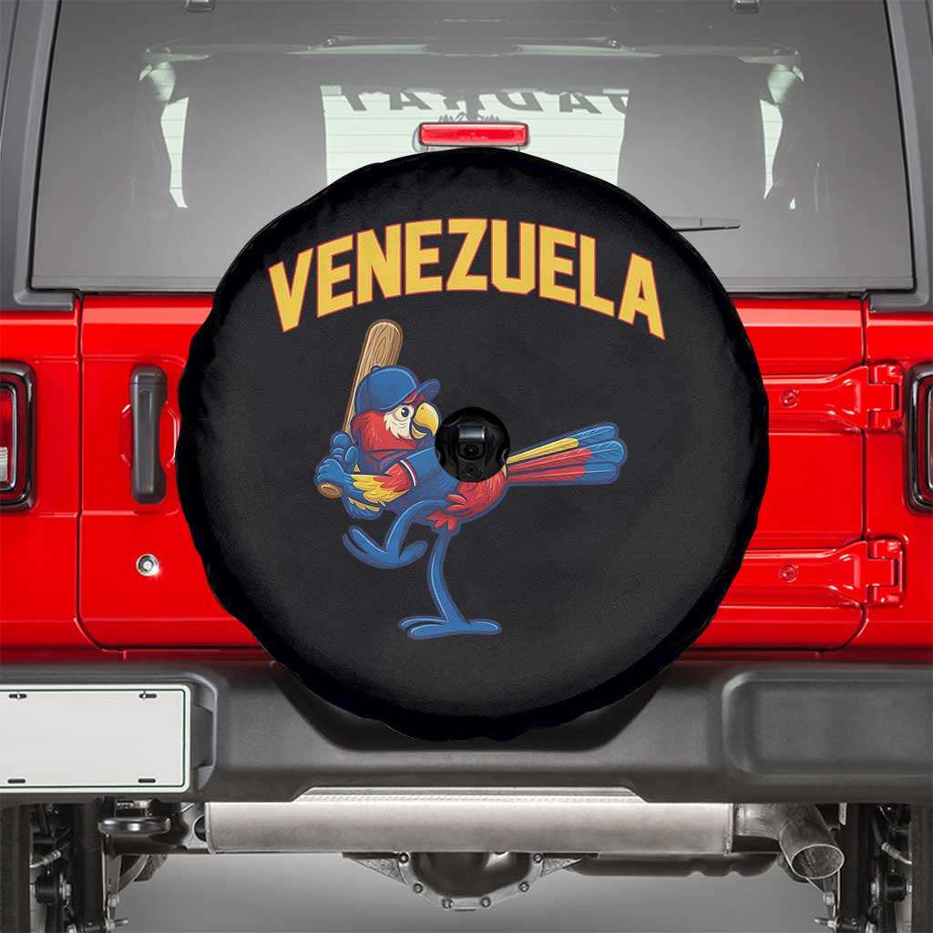 Venezuela Baseball Macaw Batter Spare Tire Cover Ara Macao Guacamaya Venezuelan Pride TS02 Black Print Your Wear