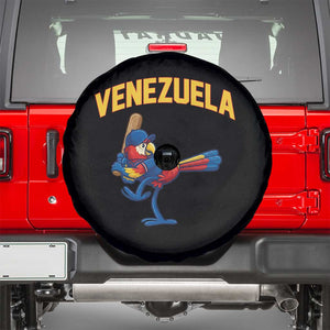 Venezuela Baseball Macaw Batter Spare Tire Cover Ara Macao Guacamaya Venezuelan Pride TS02 Black Print Your Wear