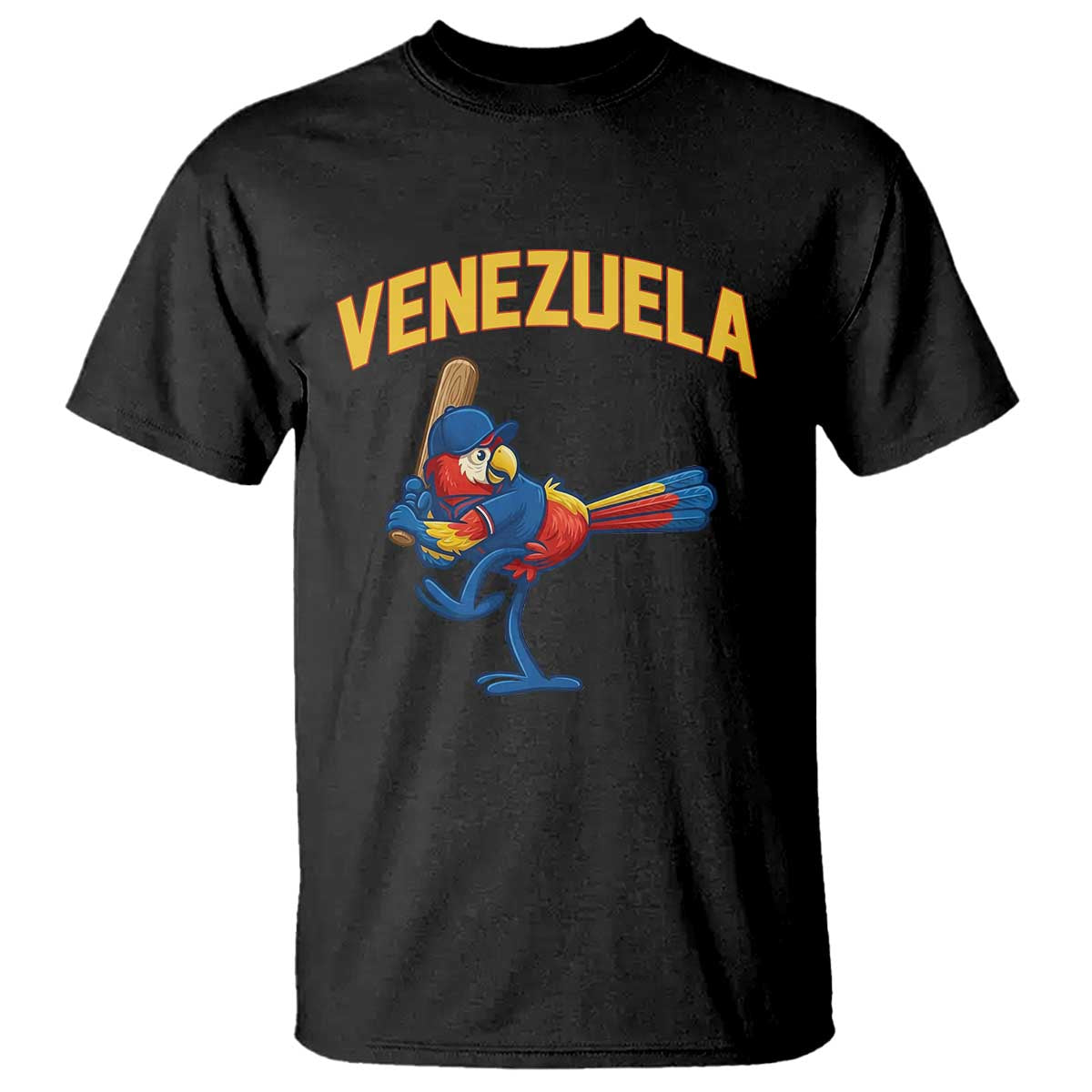 Venezuela Baseball Macaw Batter T Shirt Ara Macao Guacamaya Venezuelan Pride TS02 Black Print Your Wear