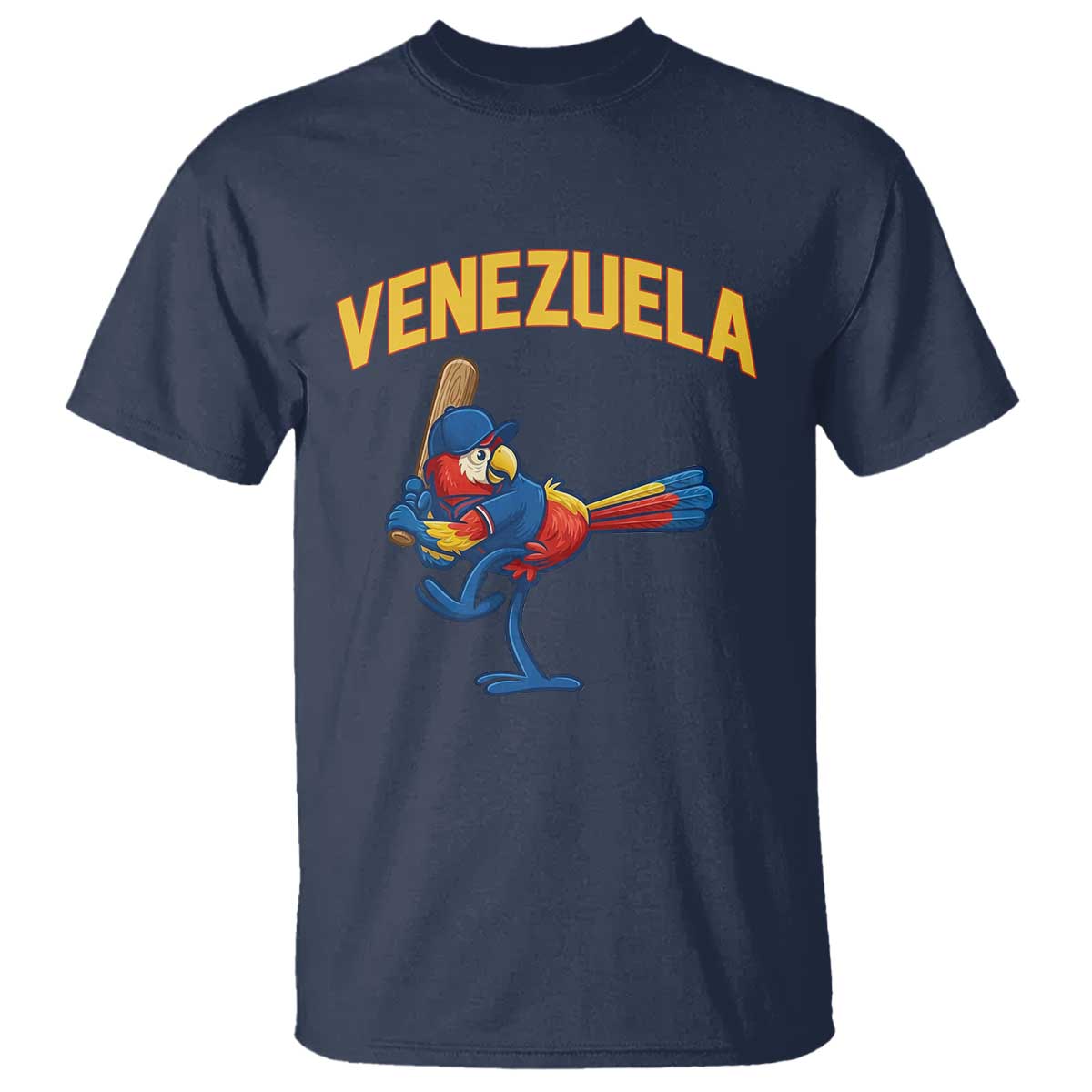 Venezuela Baseball Macaw Batter T Shirt Ara Macao Guacamaya Venezuelan Pride TS02 Navy Print Your Wear