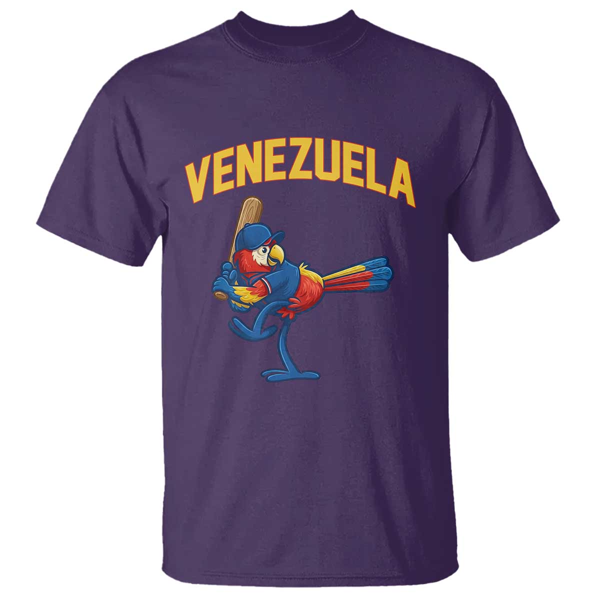 Venezuela Baseball Macaw Batter T Shirt Ara Macao Guacamaya Venezuelan Pride TS02 Purple Print Your Wear