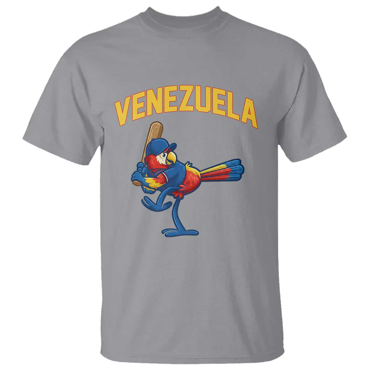 Venezuela Baseball Macaw Batter T Shirt Ara Macao Guacamaya Venezuelan Pride TS02 Sport Gray Print Your Wear