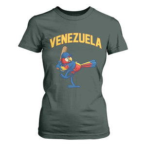 Venezuela Baseball Macaw Batter T Shirt For Women Ara Macao Guacamaya Venezuelan Pride TS02 Dark Forest Green Print Your Wear
