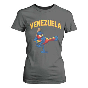 Venezuela Baseball Macaw Batter T Shirt For Women Ara Macao Guacamaya Venezuelan Pride TS02 Dark Heather Print Your Wear