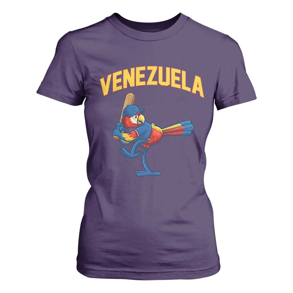 Venezuela Baseball Macaw Batter T Shirt For Women Ara Macao Guacamaya Venezuelan Pride TS02 Purple Print Your Wear
