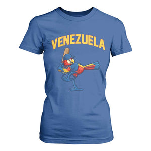 Venezuela Baseball Macaw Batter T Shirt For Women Ara Macao Guacamaya Venezuelan Pride TS02 Royal Blue Print Your Wear