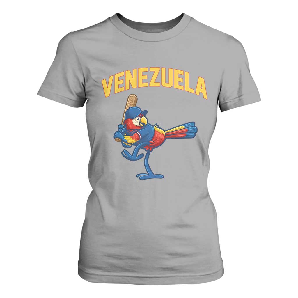 Venezuela Baseball Macaw Batter T Shirt For Women Ara Macao Guacamaya Venezuelan Pride TS02 Sport Gray Print Your Wear