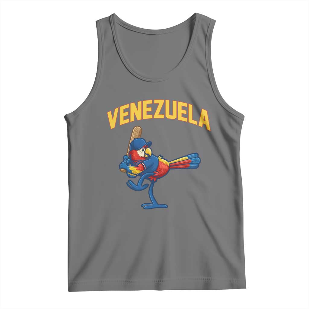 Venezuela Baseball Macaw Batter Tank Top Ara Macao Guacamaya Venezuelan Pride TS02 Black Heather Print Your Wear