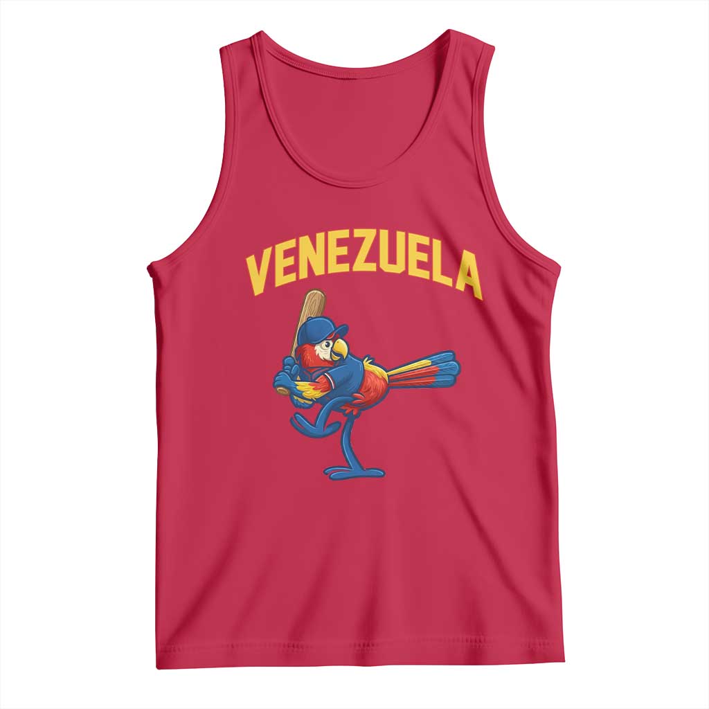 Venezuela Baseball Macaw Batter Tank Top Ara Macao Guacamaya Venezuelan Pride TS02 Red Print Your Wear