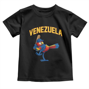 Venezuela Baseball Macaw Batter Toddler T Shirt Ara Macao Guacamaya Venezuelan Pride TS02 Black Print Your Wear