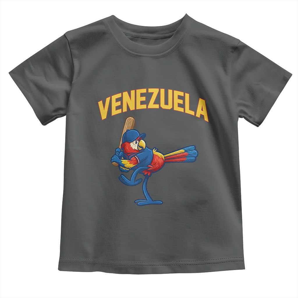 Venezuela Baseball Macaw Batter Toddler T Shirt Ara Macao Guacamaya Venezuelan Pride TS02 Dark Heather Print Your Wear