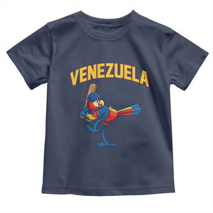 Venezuela Baseball Macaw Batter Toddler T Shirt Ara Macao Guacamaya Venezuelan Pride TS02 Navy Print Your Wear