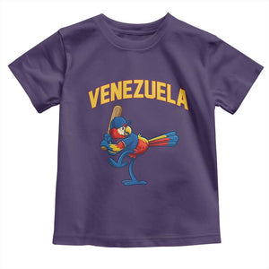 Venezuela Baseball Macaw Batter Toddler T Shirt Ara Macao Guacamaya Venezuelan Pride TS02 Purple Print Your Wear