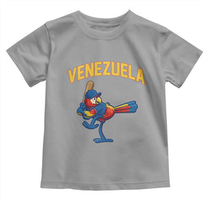 Venezuela Baseball Macaw Batter Toddler T Shirt Ara Macao Guacamaya Venezuelan Pride TS02 Sport Gray Print Your Wear