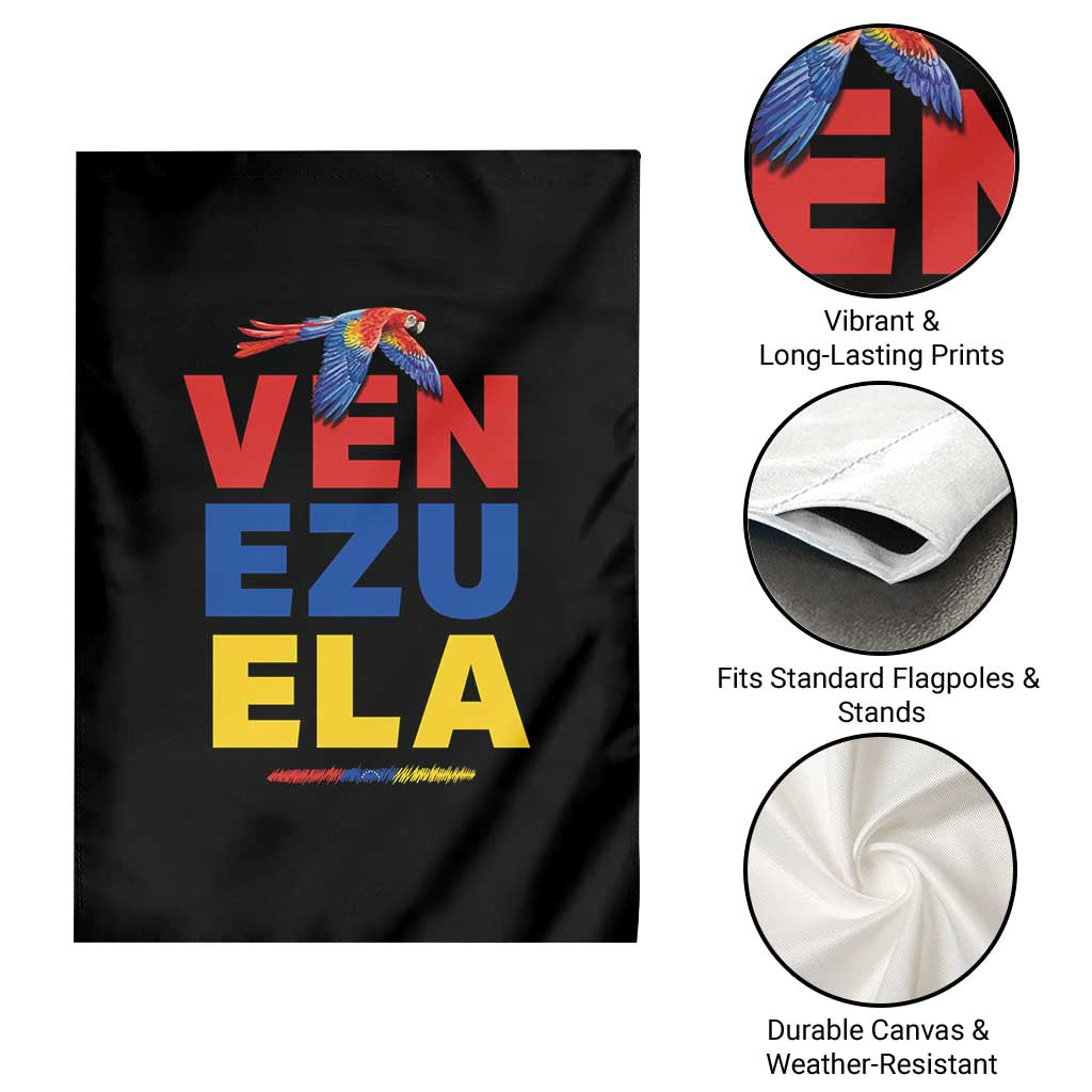 Venezuela Pride Flying Scarlet Macaw Garden Flag Ara Macao Guacamaya Venezuelan Pride Tropical Bird TS02 Print Your Wear