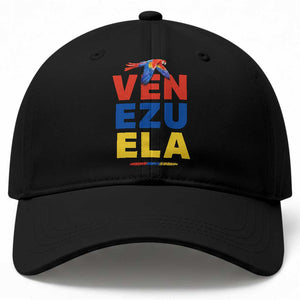Venezuela Pride Flying Scarlet Macaw Baseball Cap Ara Macao Guacamaya Venezuelan Pride Tropical Bird TS02 Print Your Wear