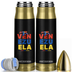 Venezuela Pride Flying Scarlet Macaw Bullet Tumbler Ara Macao Guacamaya Venezuelan Pride Tropical Bird TS02 Black Print Your Wear