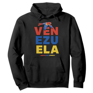 Venezuela Pride Flying Scarlet Macaw Hoodie Ara Macao Guacamaya Venezuelan Pride Tropical Bird TS02 Black Print Your Wear