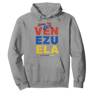 Venezuela Pride Flying Scarlet Macaw Hoodie Ara Macao Guacamaya Venezuelan Pride Tropical Bird TS02 Sport Gray Print Your Wear