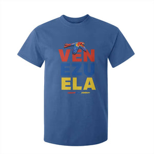 Venezuela Pride Flying Scarlet Macaw T Shirt For Kid Ara Macao Guacamaya Venezuelan Pride Tropical Bird TS02 Royal Blue Print Your Wear