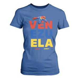 Venezuela Pride Flying Scarlet Macaw T Shirt For Women Ara Macao Guacamaya Venezuelan Pride Tropical Bird TS02 Royal Blue Print Your Wear