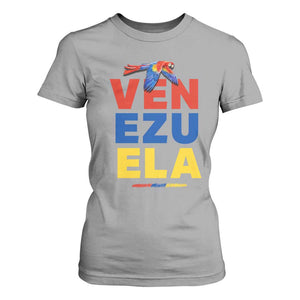 Venezuela Pride Flying Scarlet Macaw T Shirt For Women Ara Macao Guacamaya Venezuelan Pride Tropical Bird TS02 Sport Gray Print Your Wear