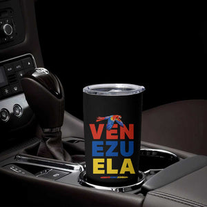Venezuela Pride Flying Scarlet Macaw Tumbler Cup Ara Macao Guacamaya Venezuelan Pride Tropical Bird TS02 Print Your Wear