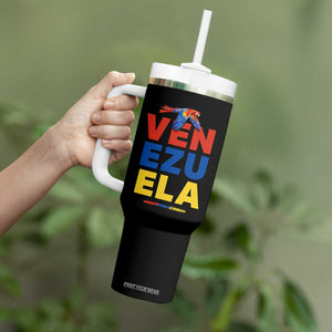 Venezuela Pride Flying Scarlet Macaw Tumbler With Handle - Ara Macao Guacamaya Venezuelan Pride Tropical Bird TS02 Print Your Wear