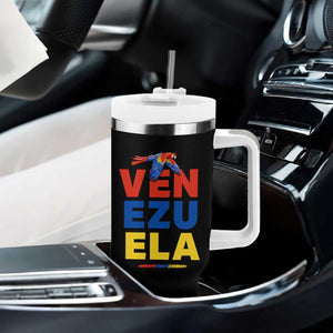 Venezuela Pride Flying Scarlet Macaw Tumbler With Handle - Ara Macao Guacamaya Venezuelan Pride Tropical Bird TS02 Print Your Wear