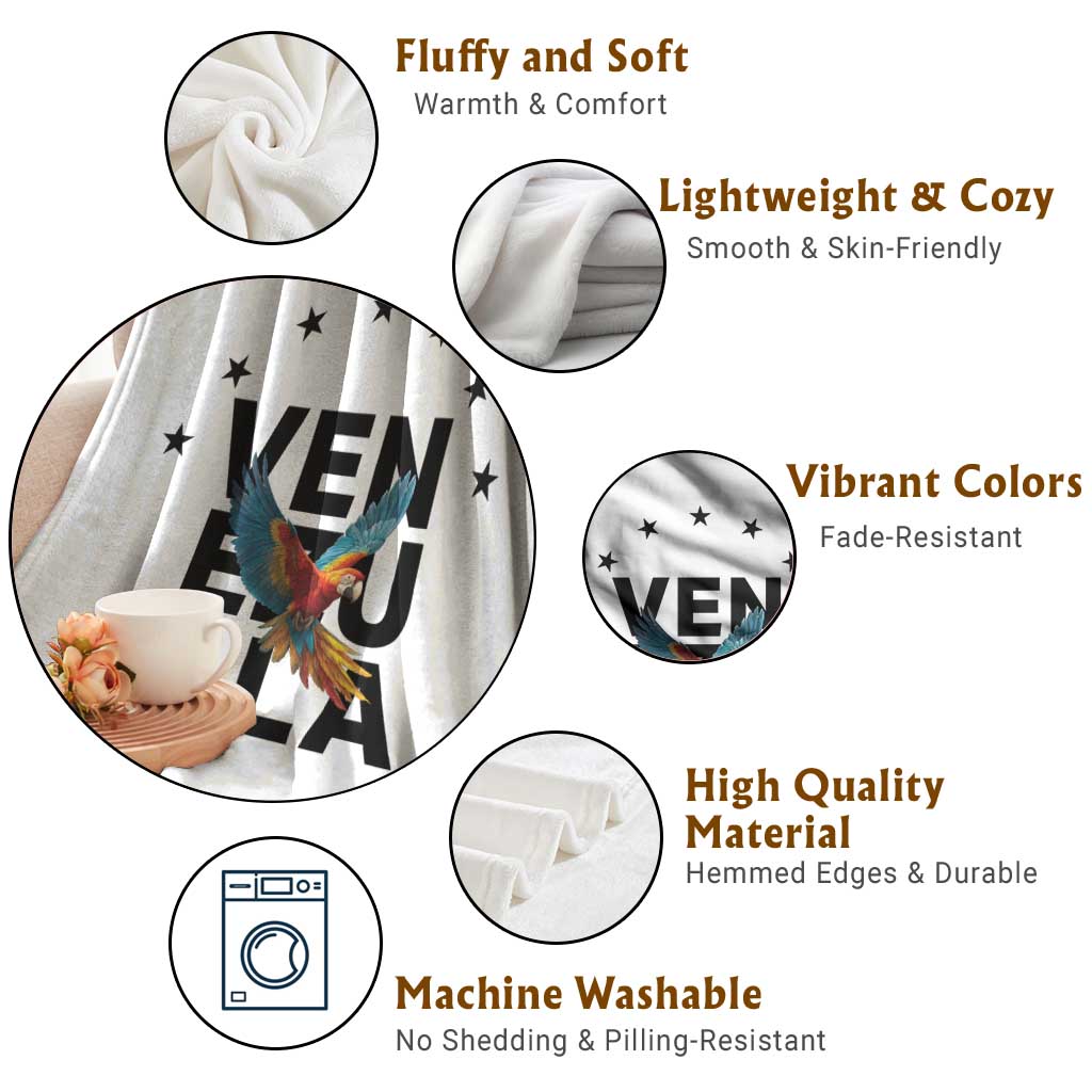 Venezuela Pride Flying Macaw Throw Blanket Ara Macao Guacamaya Venezuelan Pride Tropical Bird TS02 Print Your Wear