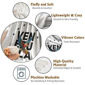 Venezuela Pride Flying Macaw Throw Blanket Ara Macao Guacamaya Venezuelan Pride Tropical Bird TS02 Print Your Wear