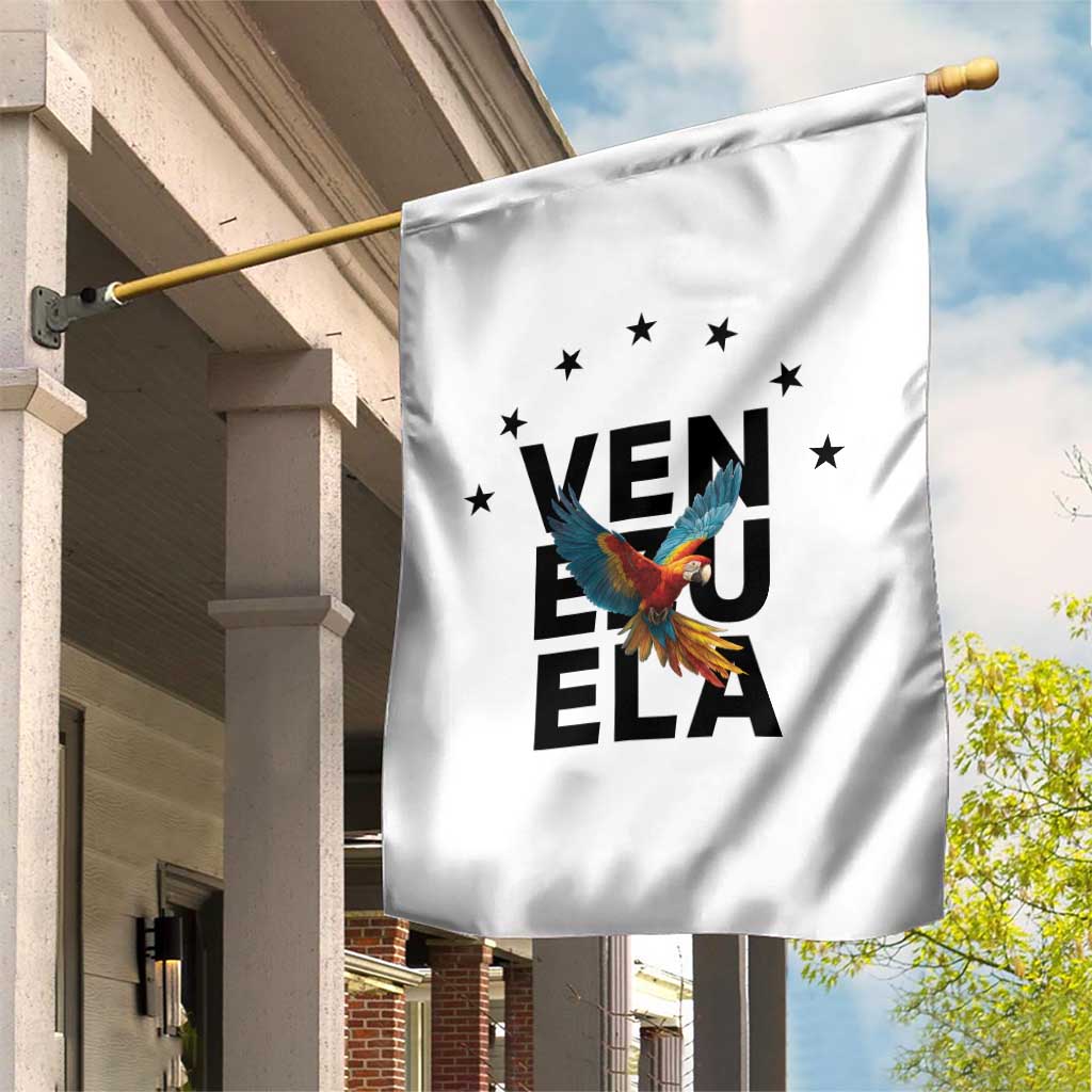 Venezuela Pride Flying Macaw Garden Flag Ara Macao Guacamaya Venezuelan Pride Tropical Bird TS02 Print Your Wear
