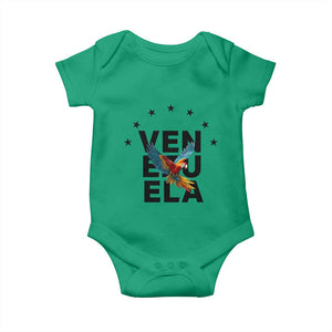 Venezuela Pride Flying Macaw Baby Onesie Ara Macao Guacamaya Venezuelan Pride Tropical Bird TS02 Irish Green Print Your Wear