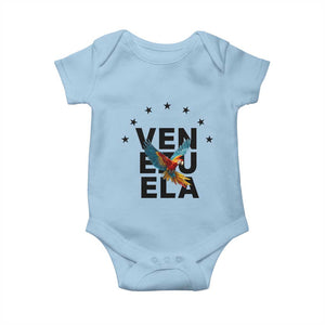 Venezuela Pride Flying Macaw Baby Onesie Ara Macao Guacamaya Venezuelan Pride Tropical Bird TS02 Light Blue Print Your Wear