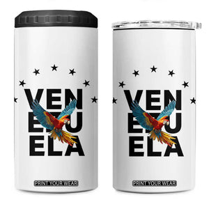 Venezuela Pride Flying Macaw 4 in 1 Can Cooler Tumbler Ara Macao Guacamaya Venezuelan Pride Tropical Bird TS02 One Size: 16 oz White Print Your Wear