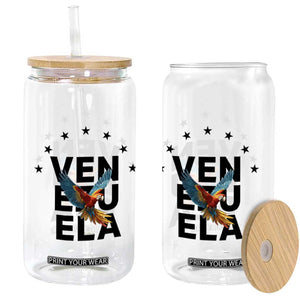 Venezuela Pride Flying Macaw Glass Can Ara Macao Guacamaya Venezuelan Pride Tropical Bird TS02 Print Your Wear