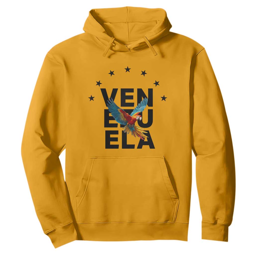 Venezuela Pride Flying Macaw Hoodie Ara Macao Guacamaya Venezuelan Pride Tropical Bird TS02 Gold Print Your Wear