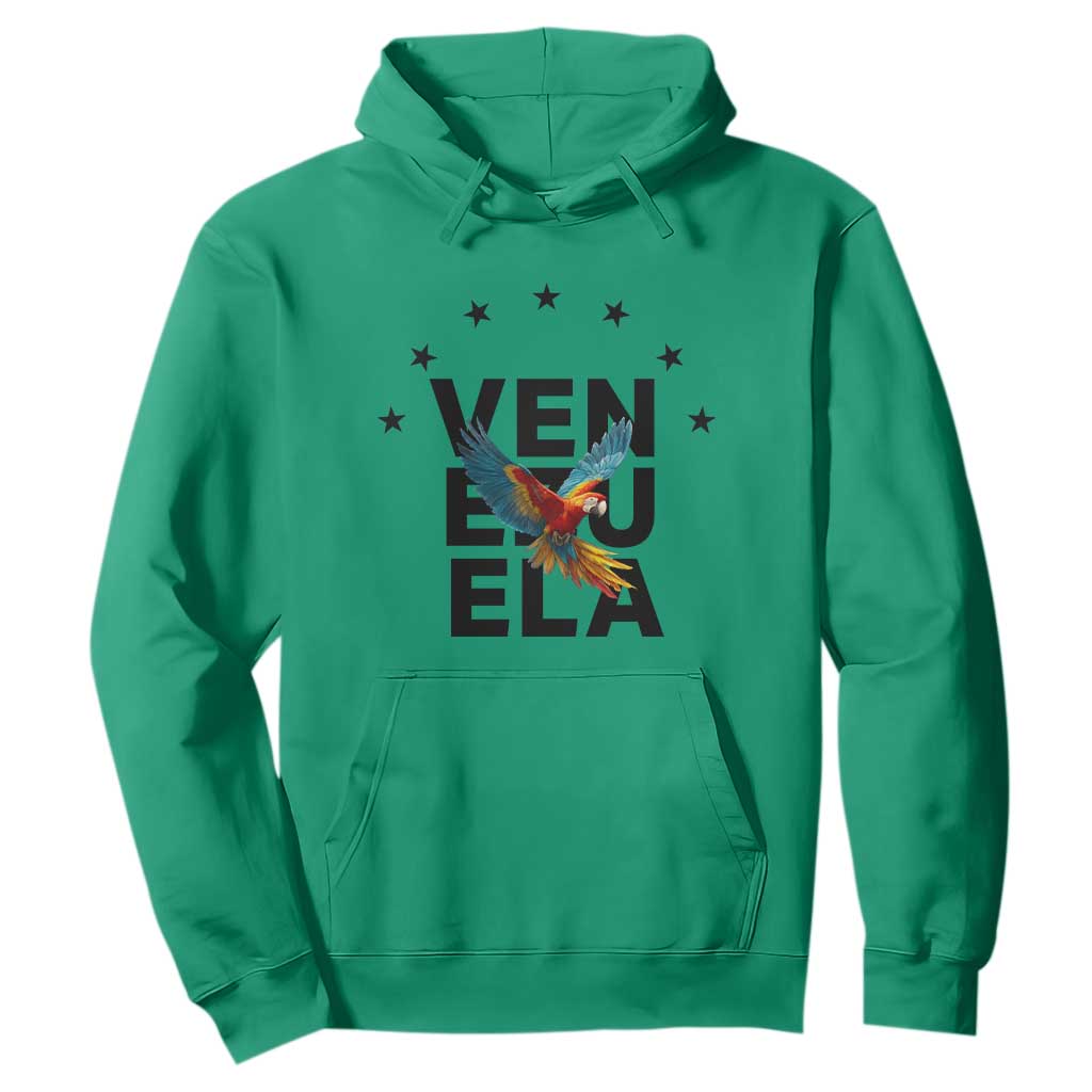 Venezuela Pride Flying Macaw Hoodie Ara Macao Guacamaya Venezuelan Pride Tropical Bird TS02 Irish Green Print Your Wear