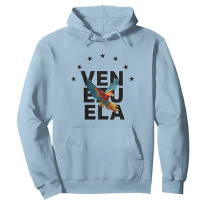 Venezuela Pride Flying Macaw Hoodie Ara Macao Guacamaya Venezuelan Pride Tropical Bird TS02 Light Blue Print Your Wear