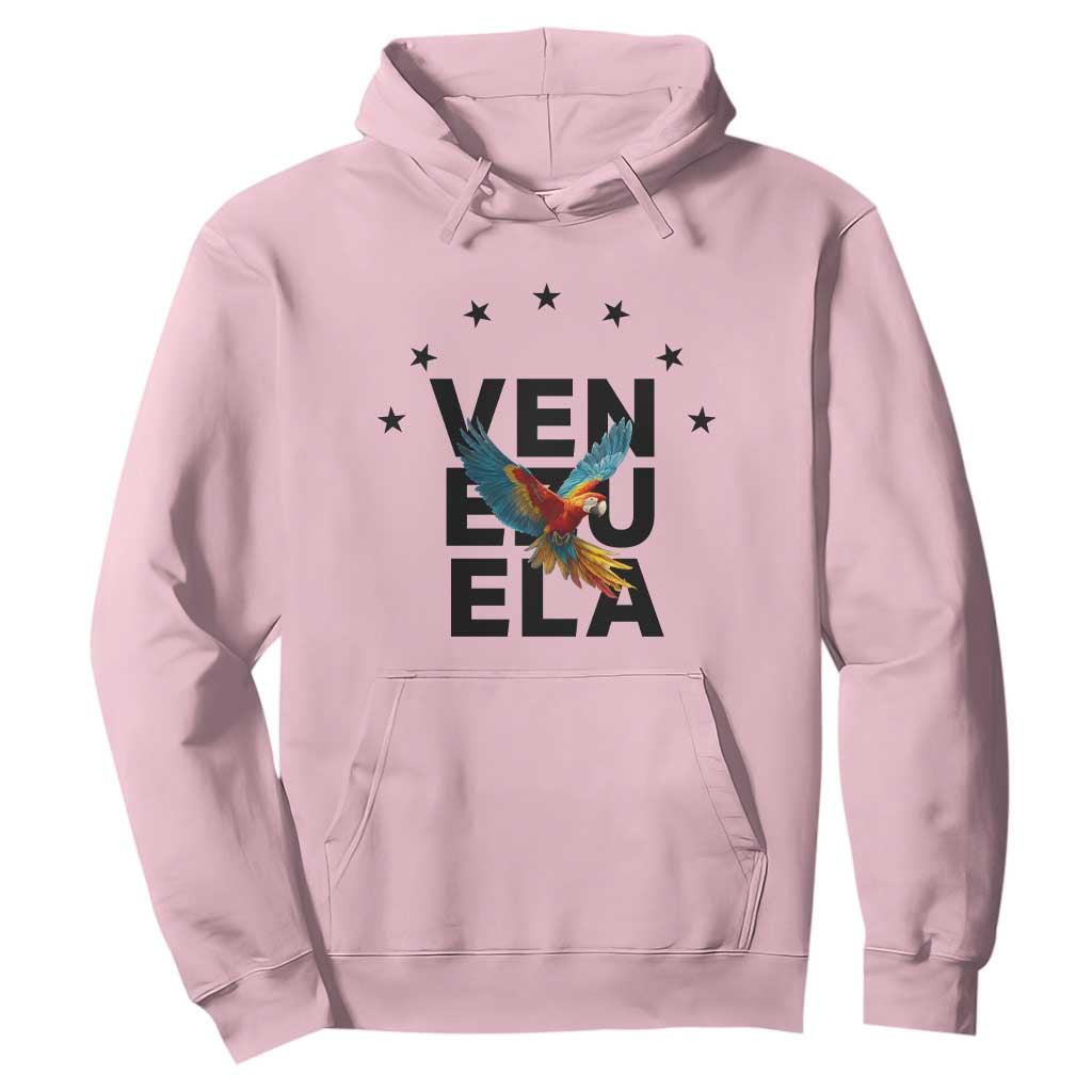 Venezuela Pride Flying Macaw Hoodie Ara Macao Guacamaya Venezuelan Pride Tropical Bird TS02 Light Pink Print Your Wear
