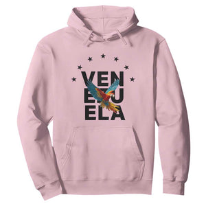Venezuela Pride Flying Macaw Hoodie Ara Macao Guacamaya Venezuelan Pride Tropical Bird TS02 Light Pink Print Your Wear
