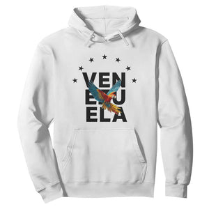 Venezuela Pride Flying Macaw Hoodie Ara Macao Guacamaya Venezuelan Pride Tropical Bird TS02 White Print Your Wear