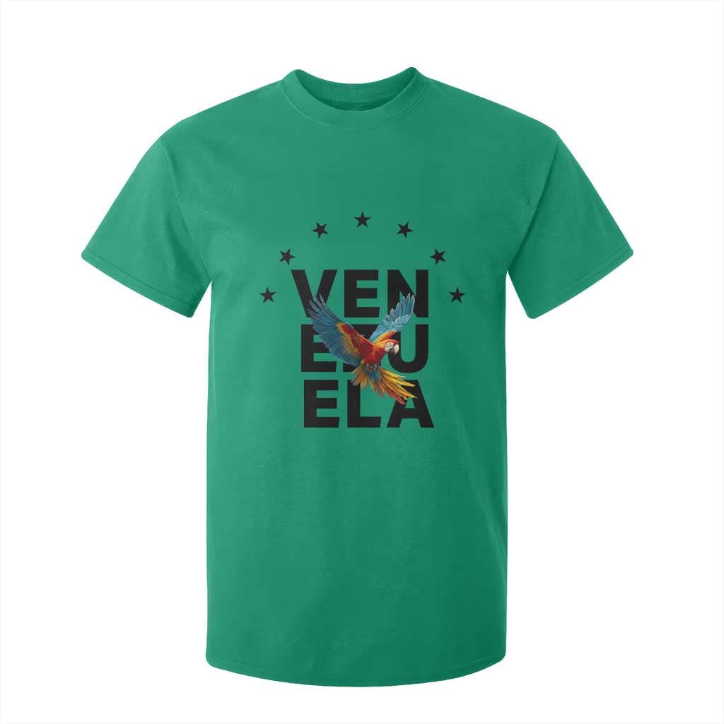 Venezuela Pride Flying Macaw T Shirt For Kid Ara Macao Guacamaya Venezuelan Pride Tropical Bird TS02 Irish Green Print Your Wear