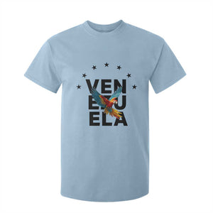 Venezuela Pride Flying Macaw T Shirt For Kid Ara Macao Guacamaya Venezuelan Pride Tropical Bird TS02 Light Blue Print Your Wear