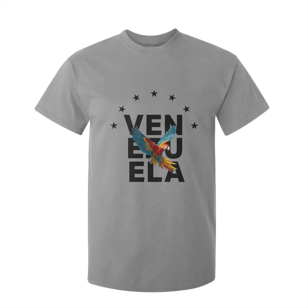 Venezuela Pride Flying Macaw T Shirt For Kid Ara Macao Guacamaya Venezuelan Pride Tropical Bird TS02 Sport Gray Print Your Wear