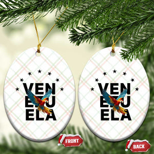 Venezuela Pride Flying Macaw Ceramic Ornament Ara Macao Guacamaya Venezuelan Pride Tropical Bird TS02 Print Your Wear