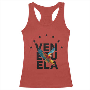 Venezuela Pride Flying Macaw Racerback Tank Top Ara Macao Guacamaya Venezuelan Pride Tropical Bird TS02 Red Print Your Wear