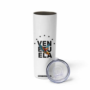 Venezuela Pride Flying Macaw Skinny Tumbler Ara Macao Guacamaya Venezuelan Pride Tropical Bird TS02 Print Your Wear