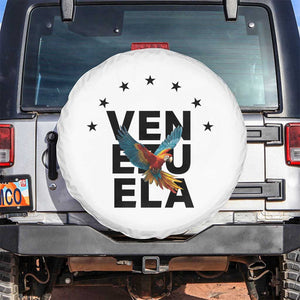 Venezuela Pride Flying Macaw Spare Tire Cover Ara Macao Guacamaya Venezuelan Pride Tropical Bird TS02 No hole White Print Your Wear