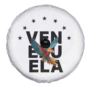 Venezuela Pride Flying Macaw Spare Tire Cover Ara Macao Guacamaya Venezuelan Pride Tropical Bird TS02 Print Your Wear